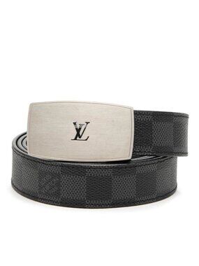 Louis Vuitton Damier Graphite Ceinture LV Cut 110 44 Black Leather Belt